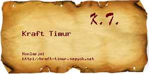 Kraft Timur névjegykártya